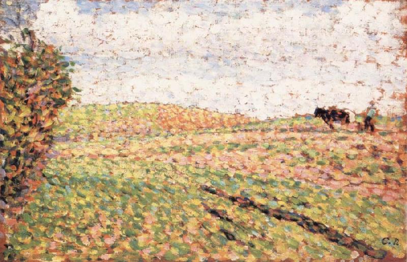 Ploughing at Eragny, Camille Pissarro